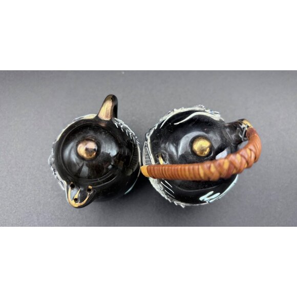 Vintage Japanese Moriage Dragonware Salt & Pepper Shakers Teapot Design - Picture 8 of 8